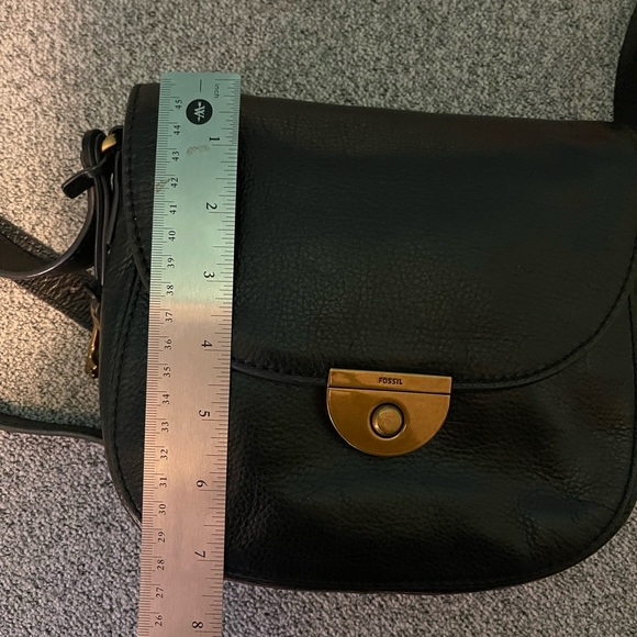 Fossil Black Leather Crossbody with Gold Accent - Picture 12 of 13